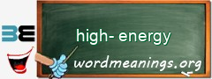 WordMeaning blackboard for high-energy